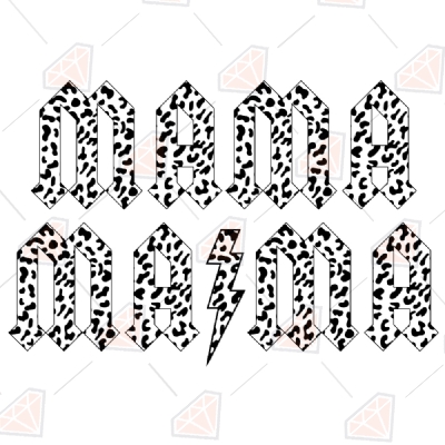 Bolt Mama Leopard Svg Cut Files | ACDC Leopard Mama SVG Cricut Files Mother's Day SVG