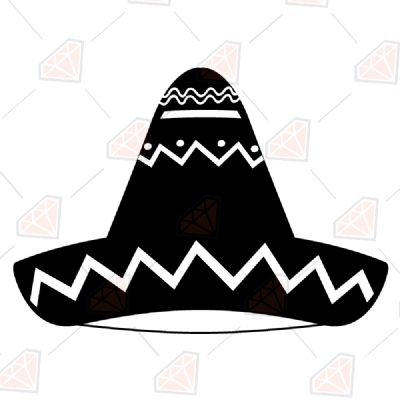 Mexican Hat SVG, Sombrero SVG Clipart Vector File Drawings