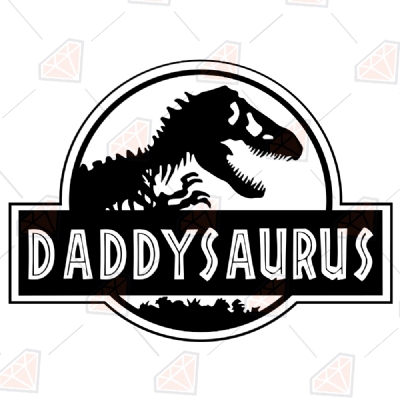 Daddy Saurus Black and White Svg Cut Files Cartoons