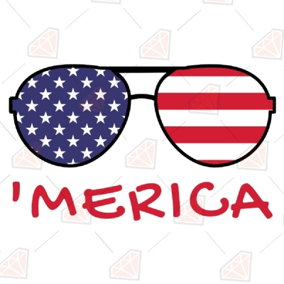 Merica Glasses SVG | 4th of July America Sunglasses SVG | PNG | Cricut Files 4th Of July SVG