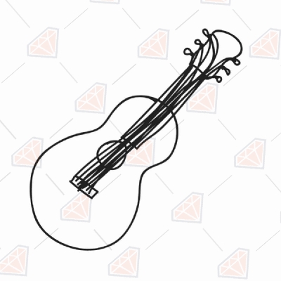 Guitar Drawing Svg Cut File Drawings