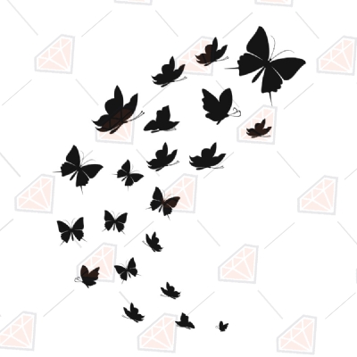 Flying Butterflies SVG, Butterflies in the Air Clipart Cut File Bird SVG