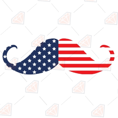 USA Flag Moustache SVG | 4th Of July SVG Cut Files 4th Of July SVG