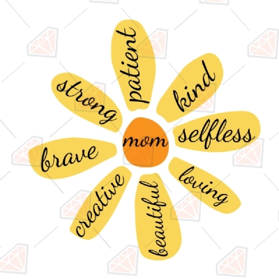 Hand Drawing Mom Sunflower SVG Cut Files, Flower Mom SVG Mother's Day SVG