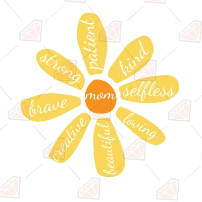 Yellow Mom Sunflower Svg, Mother's Day Svg Mother's Day SVG