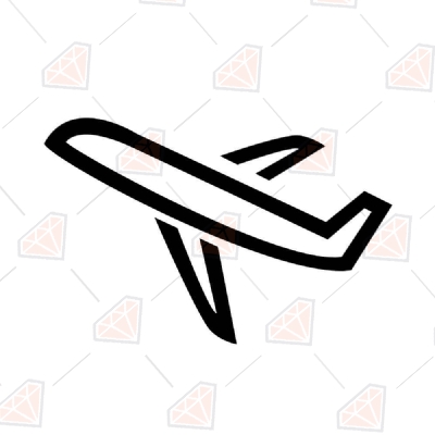 Black Airplane SVG File, Travel Airplane Vector Transportation