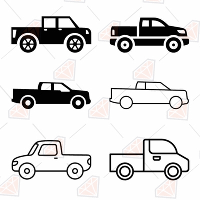 Pickup Truck Bundle SVG Cut File Transportation