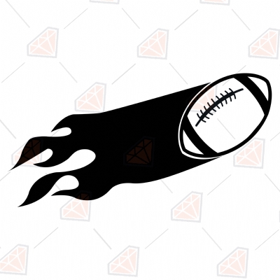 Fire American Football SVG Cut File, Instant Download Football SVG