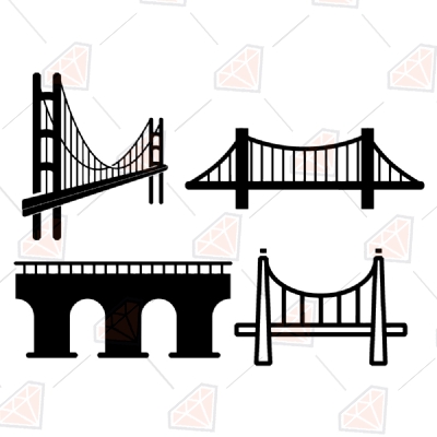 Bridges Svg Bundle | Construction Clipart Cut Files Drawings