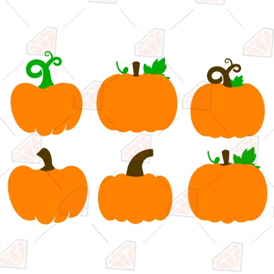Basic Orange Pumpkins SVG Cut File Fruits and Vegetables SVG