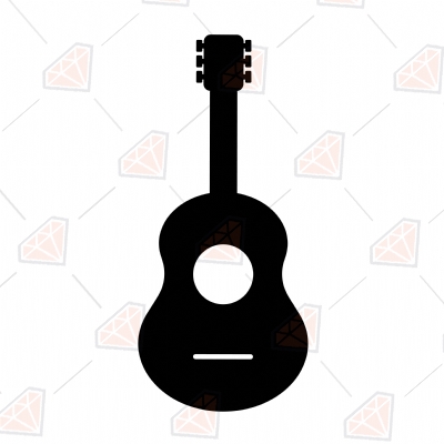 Guitar Silhouette SVG Cut & Clipart File Vector Illustration