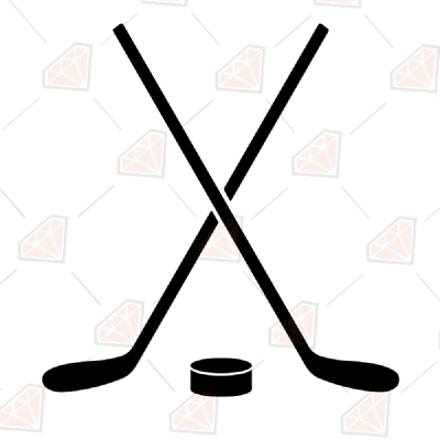 Crossed Hockey SVG Clipart & Cut Files Shapes