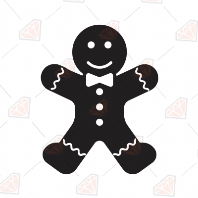 Black Gingerbread Svg Cut Files Christmas
