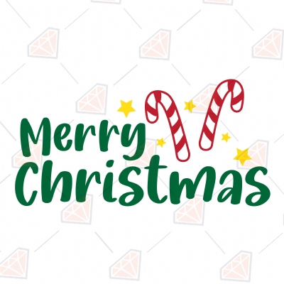 Merry Christmas with Candies SVG Cut File Christmas