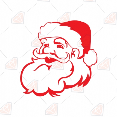 Santa Head SVG Cut Files Christmas