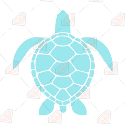 Blue Sea Turtle SVG Cut File, Sea Turtle Vector Instant Download Sea Life and Creatures SVG