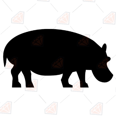 Hippopotamus Svg, Hippo Sihouette Svg Vector Illustration