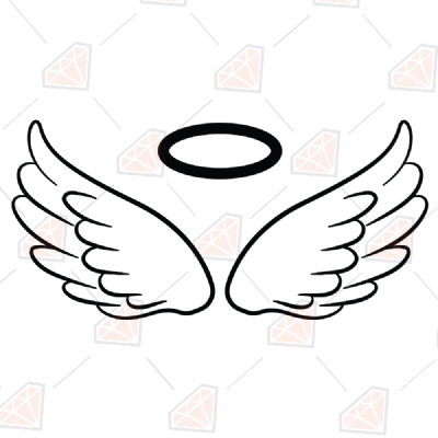 Angel Wings SVG Cut Files, Angel Wings Vector Instant Download Drawings