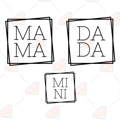 Mama Dada Mini Svg, Square Svg Mother's Day SVG