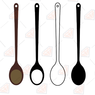 Wooden Spoon Svg Bundle | Kitchen Spoon Svg Clipart Cut Files Kitchen Utensils