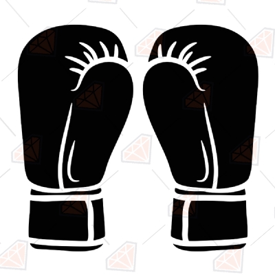 Kickboxing Gloves SVG Cut Files, Box Gloves Instant Download Drawings