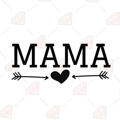 Mama With Black Heart Arrow Svg Mother's Day SVG