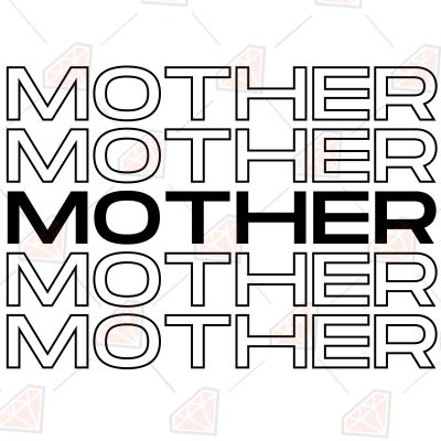 Mother Black and White Svg Mother's Day SVG