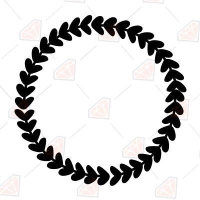 Circle Heart Wreath SVG Cut File, Heart Wreath Vector Instant Download Drawings