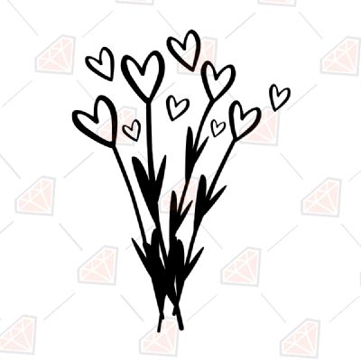 Floral Heart Svg Plant and Flowers