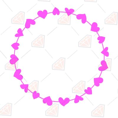 Wreath Made of Hearts Svg Plant and Flowers
