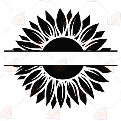 Sunflower Black Monogram Svg Sunflower SVG