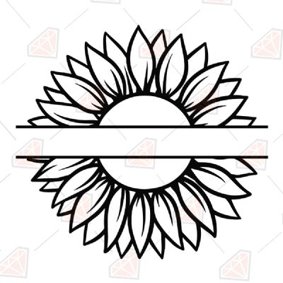 Sunflower Outline Monogram Svg Sunflower SVG