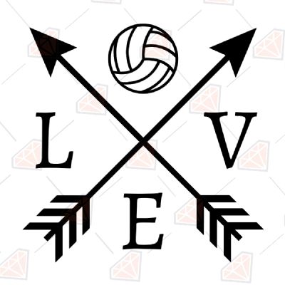 Love Volleyball Arrow Svg Volleyball