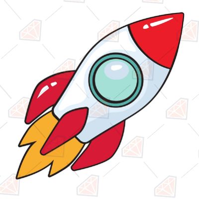 Space Rocket SVG Cut File, Kid's Space Ship SVG Sky/Space