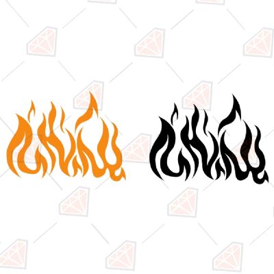 2 Fires Clipart SVG, Fire Bundle SVG Instant Download Drawings