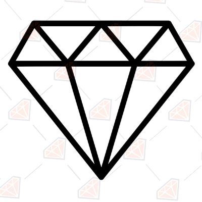 Diamond Outline SVG, Diamond Outline Instant Download Symbols