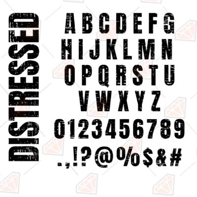 Distressed Font SVG, Instant Download Education