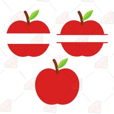 Apple Monogram Bundle SVG Fruits and Vegetables SVG
