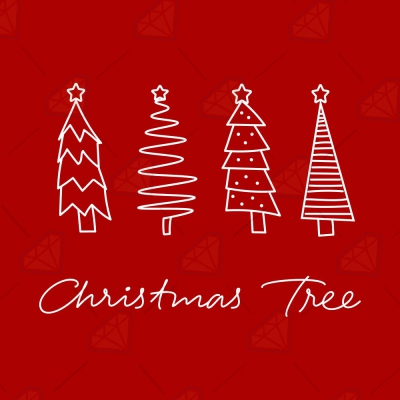Hand Drawn Christmas Trees SVG for Shirt Christmas