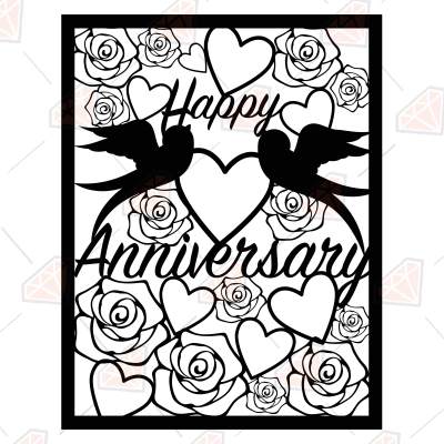 Happy Anniversary SVG Card Cut File Wedding SVG