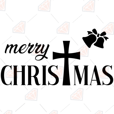 Merry Christmas with Bells SVG Cut File Christmas