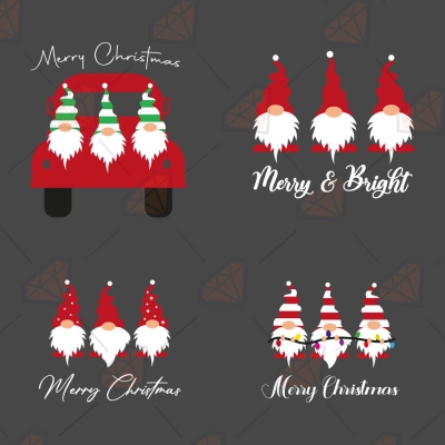 Christmas Gnomes Bundle SVG File for Cricut & Silhouette Christmas