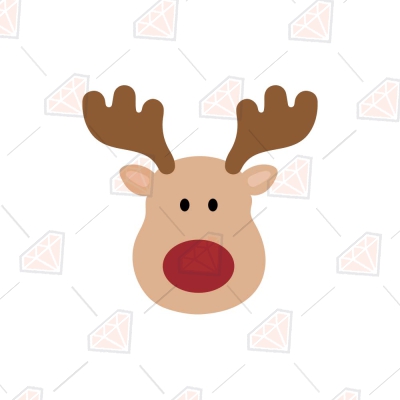 Cute Reindeer Face SVG, Christmas Reindeer SVG Design Christmas