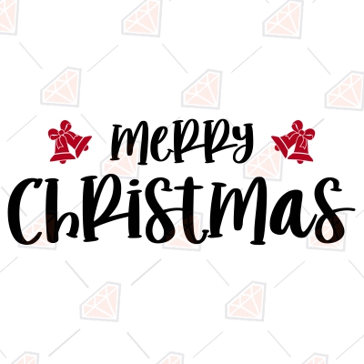 Merry Christmas with Rings SVG Design Christmas