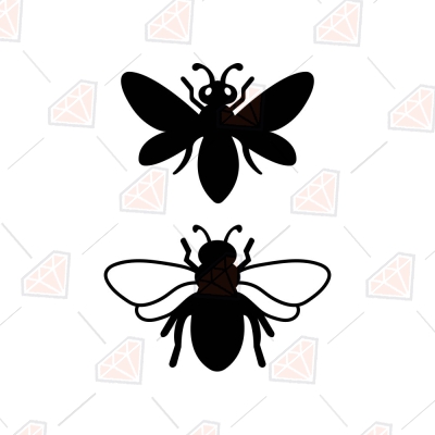 Black Honey Bee SVG Cut & Clipart File Insects/Reptiles SVG