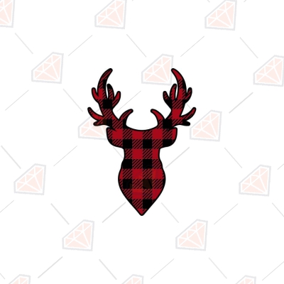 Buffalo Plaid Deer SVG, Christmas Deer Head SVG Christmas