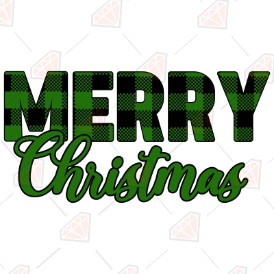Merry Christmas SVG, Green Buffalo Plaid SVG Christmas SVG