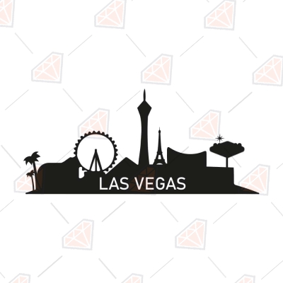 Las Vegas Skyline SVG, Vegas Silhouette Vector Building And Landmarks