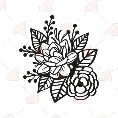 Rose Flower SVG Vector, Rose SVG For Cricut Instant Download Plant and Flowers
