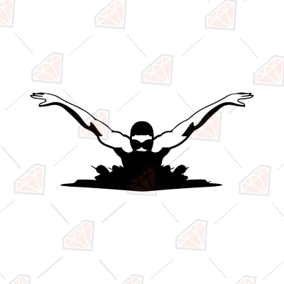 Swimmer Silhouette SVG, Athlete SVG File Fitness SVG